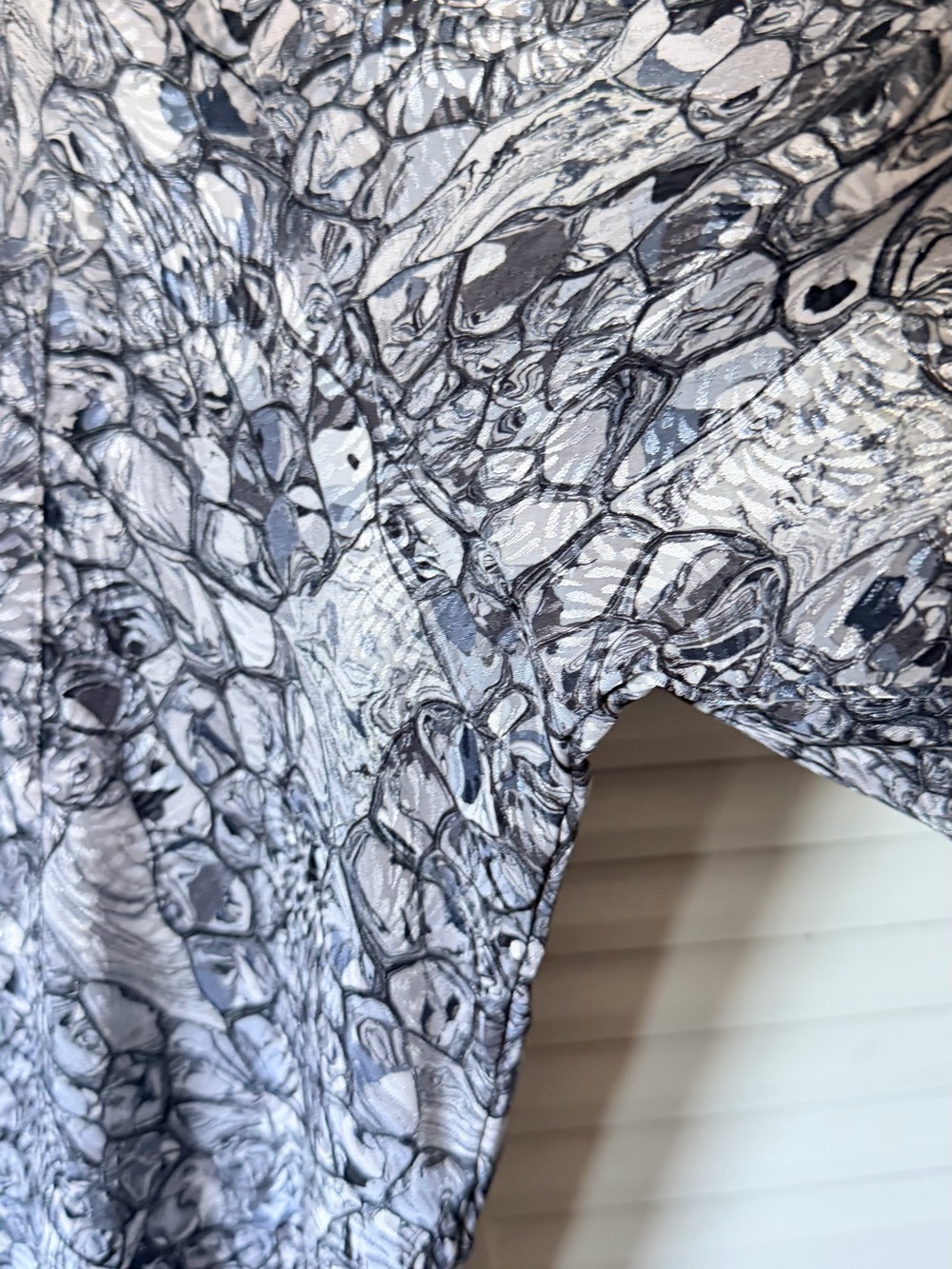 Alan Stuart Black & White Abstract Short Sleeve Half Button-Front Shirt size XL - Picture 7 of 10